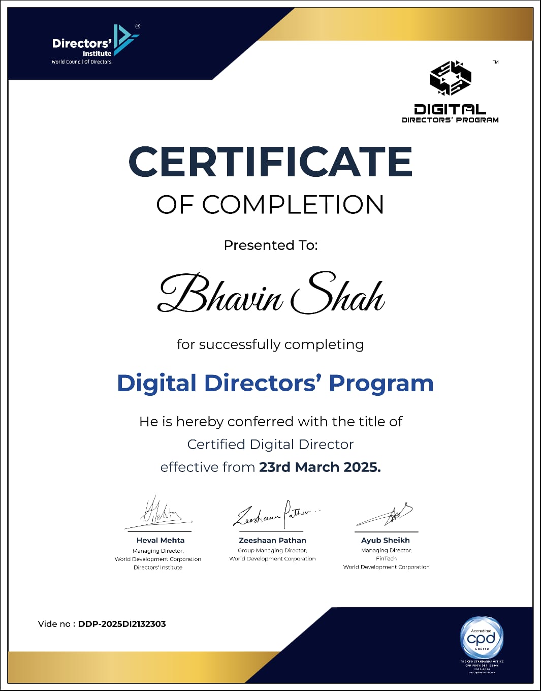 Digital Director Certificate